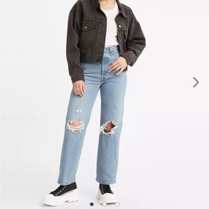 Light Blue Ribcage Straight Ankle